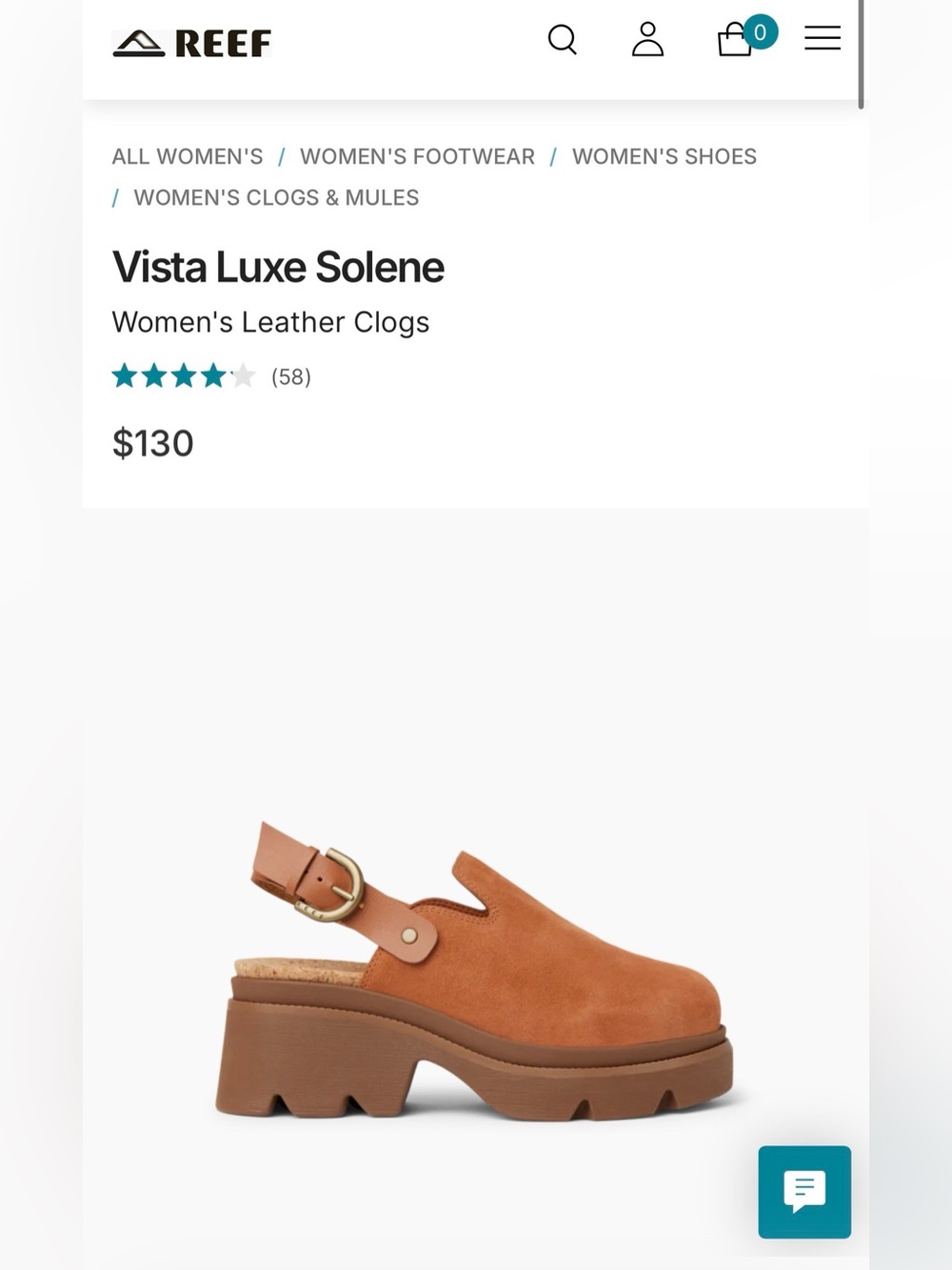 🧡 Reef Vista Luxe Solene Women's Leather Clog —Brown